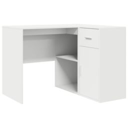 Berkfield Home Corner Desk White 102x88x75 cm Engineered Wood - Size: 102 x 88 x 75 cm - thumbnail 2