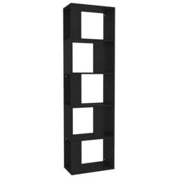 Berkfield Home Classic Book Cabinet/Room Divider Black 45x24x159 cm Engineered Wood - Size: 45 x 24 x 159 cm - thumbnail 3