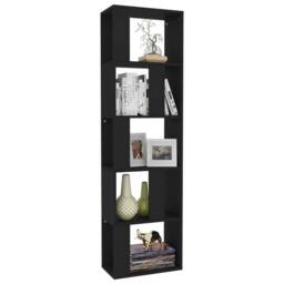 Berkfield Home Classic Book Cabinet/Room Divider Black 45x24x159 cm Engineered Wood - Size: 45 x 24 x 159 cm - thumbnail 1