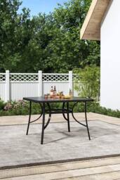 H&O Direct Tempered Glass Outdoor Coffee Table with Parasol Hole in Clear - thumbnail 2