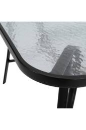 H&O Direct Tempered Glass Outdoor Coffee Table with Parasol Hole in Clear - thumbnail 5