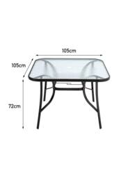 H&O Direct Tempered Glass Outdoor Coffee Table with Parasol Hole in Clear - thumbnail 6