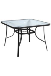 H&O Direct Tempered Glass Outdoor Coffee Table with Parasol Hole in Clear - thumbnail 4