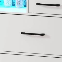 PAWNORA 10 Drawers Chest of Drawers Bedside Cabinet Storage WHITE - Size: 0.6m2 - thumbnail 4