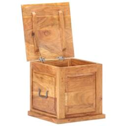 Berkfield Home Beautiful Chest 40x40x40 cm Solid Acacia Wood in Brown - Size: 40 x 40 x 40 cm - thumbnail 3