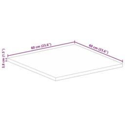 Berkfield Home Table Top 60x60x3.8 cm Square Solid Wood Acacia in Brown - thumbnail 9