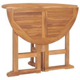 Berkfield Home 5 Piece Folding Outdoor Dining Set Solid Teak Wood in Brown - thumbnail 5