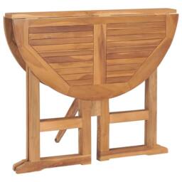 Berkfield Home 5 Piece Folding Outdoor Dining Set Solid Teak Wood in Brown - thumbnail 6
