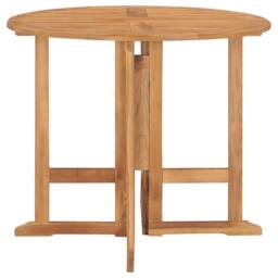 Berkfield Home 5 Piece Folding Outdoor Dining Set Solid Teak Wood in Brown - thumbnail 4