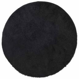 Berkfield Home Shaggy Rug High Pile NAVARRA Black 240x240 cm Polyester - Size: Medium - thumbnail 1