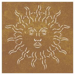 Berkfield Home Garden Wall Decoration 55x55 cm Corten Steel Sun Design in Brown - thumbnail 4
