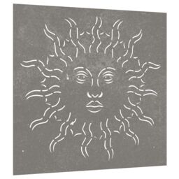 Berkfield Home Garden Wall Decoration 55x55 cm Corten Steel Sun Design in Brown - thumbnail 3