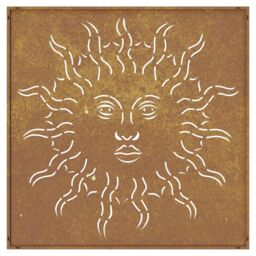 Berkfield Home Garden Wall Decoration 55x55 cm Corten Steel Sun Design in Brown - thumbnail 5