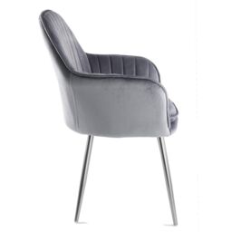 Genesis Muse Velvet Accent Chair Upholstered Modern Chair with Backrest in Dark Grey - Size: 1 Seater - thumbnail 4