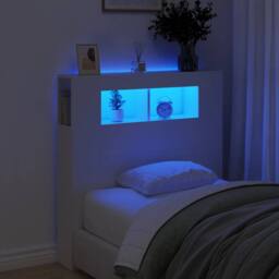 Berkfield Home LED Headboard White 100x18.5x103.5 cm Engineered Wood - thumbnail 2