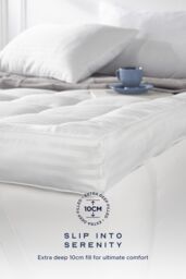 Snuggledown 4 Inch Ultra Soft Extra Deep Hotel Mattress Topper - Plush Support in White - Size: Single - thumbnail 2