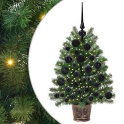 Berkfield Home Artificial Christmas Tree with 150 LEDs Green 75 cm PE & PVC - thumbnail 2