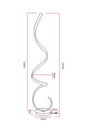Living and Home Contemporary LED Modern Curved Spiral Floor Lamp Reading Lights 131cm H - thumbnail 4