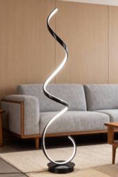 Living and Home Contemporary LED Modern Curved Spiral Floor Lamp Reading Lights 131cm H - thumbnail 1