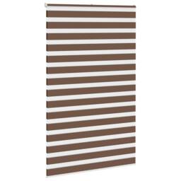 Berkfield Home Elegant Zebra Blind Brown 150x200 cm Fabric Width 145.9 cm Polyester - thumbnail 1