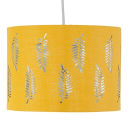 First Choice Lighting Fern - Ochre Cut Out 25cm Pendant Lightshade in Yellow - thumbnail 2