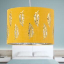 First Choice Lighting Fern - Ochre Cut Out 25cm Pendant Lightshade in Yellow - thumbnail 4