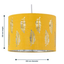 First Choice Lighting Fern - Ochre Cut Out 25cm Pendant Lightshade in Yellow - thumbnail 6