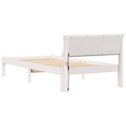 Berkfield Home with LED Strip Lights with Headboard White 75 x 190 cm Pine wood - thumbnail 7