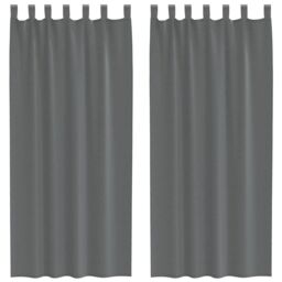 Berkfield Home Voile Curtains with Loops 2 pcs Dark Grey 140x245 cm - thumbnail 2