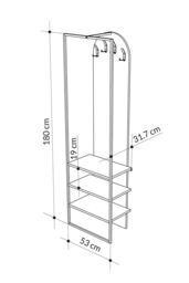 FWStyle Hallway Furniture Shoe Storage Unit Coat Rack Sandstone Tall Slim in Beige - thumbnail 4