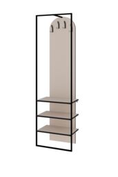 FWStyle Hallway Furniture Shoe Storage Unit Coat Rack Sandstone Tall Slim in Beige - thumbnail 3