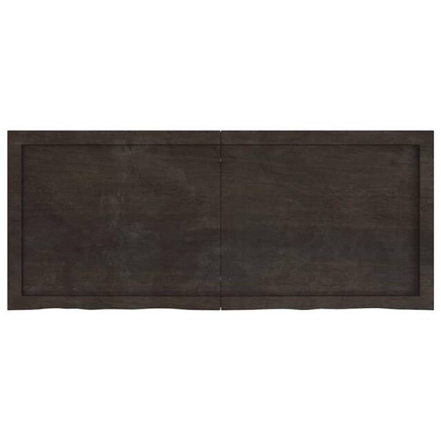 Berkfield Home Wall Shelf Dark Grey 120x50x(2-4) cm Treated Solid Wood Oak - image 1