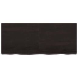 Berkfield Home Wall Shelf Dark Grey 120x50x(2-4) cm Treated Solid Wood Oak - thumbnail 3