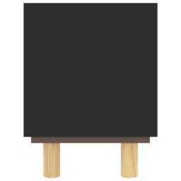 Berkfield Home TV Cabinet Black 80x30x40 cm Solid Wood Pine & Natural Rattan - Size: 80 x 30 x 40 cm - thumbnail 5