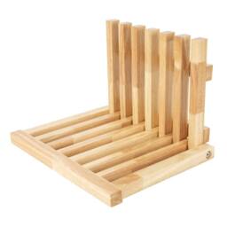 VOGREX Wall Mount Foldable Wooden Shoe Changing Stool Shower Seat in Beige - thumbnail 4