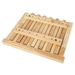 VOGREX Wall Mount Foldable Wooden Shoe Changing Stool Shower Seat in Beige - thumbnail 5