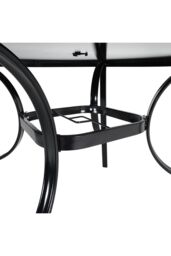 Living and Home Round Metallic Garden Dining Table in Black - thumbnail 4