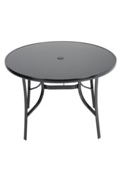Living and Home Round Metallic Garden Dining Table in Black - thumbnail 3