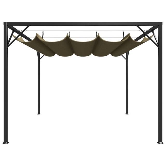Berkfield Home Garden Gazebo with Retractable Roof 3x3 m Taupe 180 g/m ² - image 1