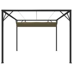 Berkfield Home Garden Gazebo with Retractable Roof 3x3 m Taupe 180 g/m ² - thumbnail 4