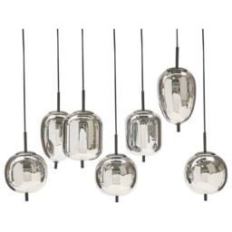 Wyld and Coco 7-Light Pendant Lamp Smoked Glass and Brushed Iron in Silver - thumbnail 2