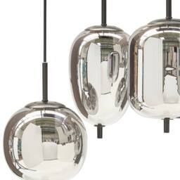 Wyld and Coco 7-Light Pendant Lamp Smoked Glass and Brushed Iron in Silver - thumbnail 5