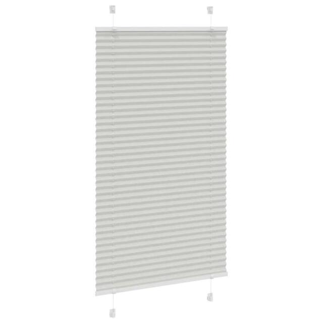 Berkfield Home Pleated Blind Light Grey 75x100 cm Fabric Width 74.4 cm Polyester - image 1