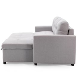 More4Homes Newport Fabric Corner 3 Seater Sofa Bed w Storage Left or Right Side in Light Grey - thumbnail 5