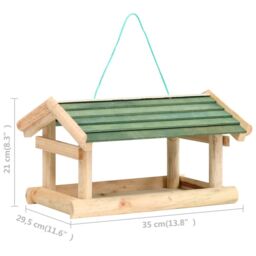 Berkfield Home Bird Feeder Solid Wood 35x29.5x21 cm in Brown - thumbnail 6