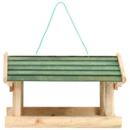 Berkfield Home Bird Feeder Solid Wood 35x29.5x21 cm in Brown - thumbnail 2