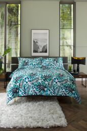 The Lyndon Company Brazil Digital Print 100% Cotton Duvet Cover Set - Deyongs 1846 in Green - Size: King - thumbnail 1