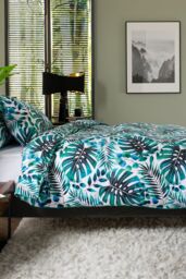 The Lyndon Company Brazil Digital Print 100% Cotton Duvet Cover Set - Deyongs 1846 in Green - Size: King - thumbnail 4