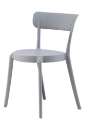 Fusion Living Plastic Bistro Dining Chair in Light Grey - thumbnail 2
