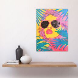 "Artery8 Summer Malibu Woman in Shades Portrait Tropical Wall Art Print - Size: W18"" x H24""" - thumbnail 4